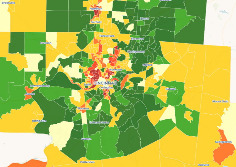 Cincinnati NH Map