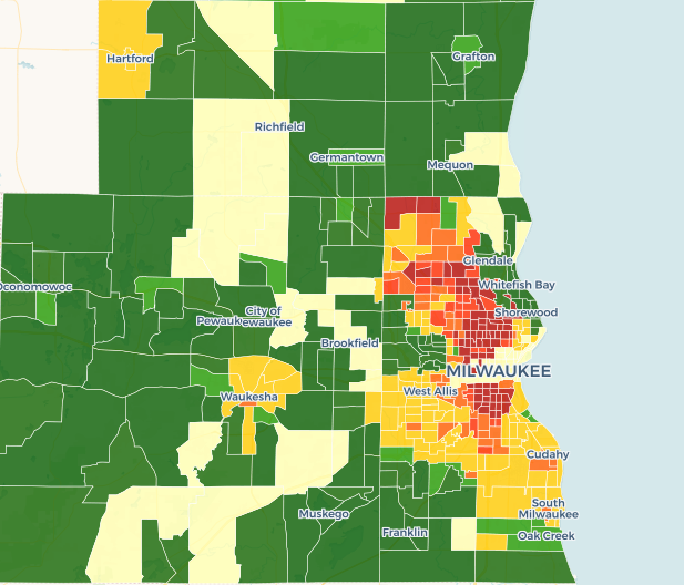 Milwaukee Neighborhood Rating Map