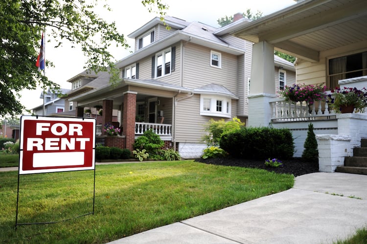 for rent sign in front of house-1