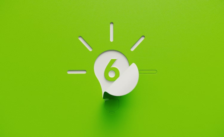 lightbulb with 6